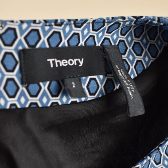 Theory Jatinn Hex Wool Printed Short Sleeve Dress - 2 - Picture 9 of 9